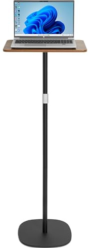 AKOZLIN Height Adjustable Laptop Stand (18–48 in), Black | Portable, Wooden Tray Desk, For Home Office