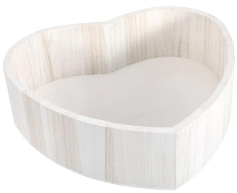 Heart Shaped White Wooden Newborn Posing Box for Photo Shoots | Lightweight Carry Case, Storage for Small Items, Newborn Photography Prop, Heart Shaped Studio Setup