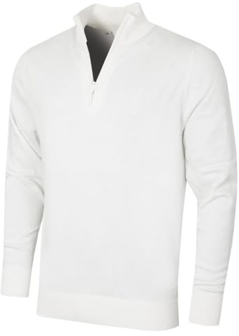 Calvin Klein Mens Campus 1/2 Zip Sweater - White - S