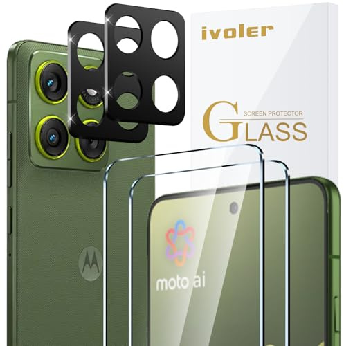 ivoler 2 Piezas Cristal Vidrio Templado Protector de Pantalla para Motorola Moto Edge 70 5G, con 2 Piezas Protector de Lente de Cámara, 9H Dureza, Antiarañazos, Sin Burbujas