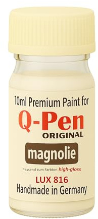 Q-Pen Original LUX 816 Magnolie Hochglanz - Farbanmutung LACKSTIFT – Premium Möbelretusche – 10 ML – Handmade in Germany