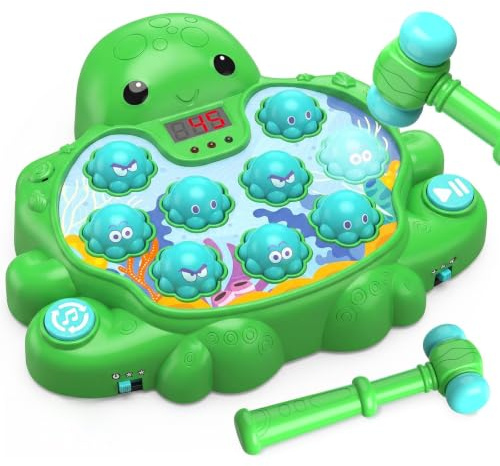 Dolanus Whack Game Mole Pounding Pop Up Toys for 2+ Year Old Kids | Gifts for Girls Boys Birthday Presents, Interactive Educational Sensory Montessori Toy with 2 Hammers Sound Light