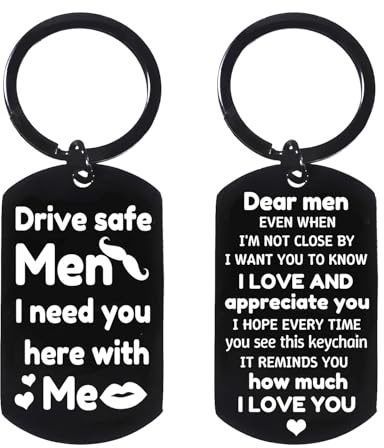Yrerndre Drive Safely Keyring Drive Safe Gifts for Men Valentine's Day Gifts for Him Boyfriend Husband I Love You Gift for Men Anniversary Wedding Gift for New Driver Present