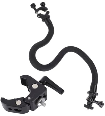 AKLOSIPY Camera Clamp Mount, Aluminum Alloy Heavy Duty Magic Arm with 1/4 Inch Screw, for DSLR Video Light Monitor Phone Holder Bike Desk Clamp