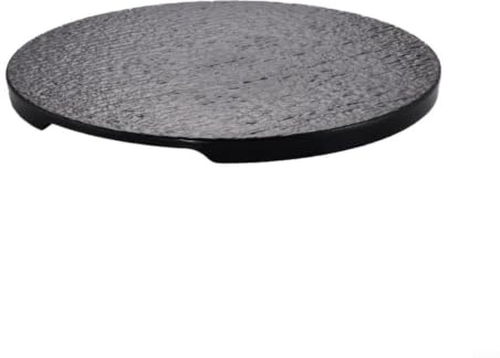 MeevrgR Mattschwarze, strukturierte Melamin-Teller, flache Teller mit Steinfassade und Stützfüßen für Grillspieße und zum Servieren von Lebensmitteln, mehrere Größen (25,1 cm)