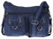 Christian Wippermann Große Canvas Umhängetasche Damen - Stofftasche mit Reißverschluss - 32x26x13 cm - Verstellbarer Trageriemen bis 135 cm - Mehrere Fächer, Blau - Luxuriöse Schultertasche