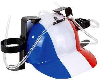 CDA Cotillons d'Alsace - CASQUE PORTE-GOBELETS TRICOLORE FRANCE ADULTE - Accessoire de déguisement - Cosplay pour - Thême(s) : France