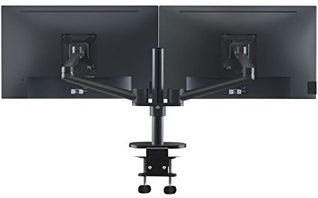 ThingyClub® Adjustable Aluminium Universal Full Motion Desk Mount Arm Stand Bracket (Dual Monitors - Black)