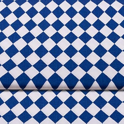 Pingianer 11,99€/m Dreiecke Pyramide 100% Baumwolle Baumwollstoff Kinder Meterware Handwerken Nähen Stoff (Rauten Blau weiß, 100x160cm (11,99€/m))