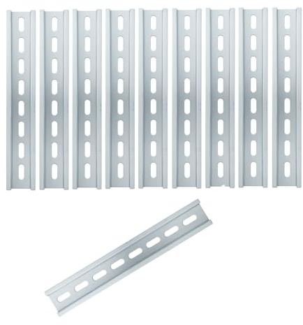 ARLI Hutschiene 10 Stück 200 mm gelocht Tragschiene 35 x 7 mm aus verzinktem Stahl für Verteilerkasten Schaltschrank Montage DIN Schiene für Montageplatte