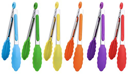 MSY BIGSUNNY Mini pince de service en silicone 17,8 cm – Lot de 6