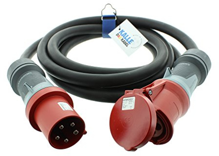 CEE-Verlängerungskabel Gummi H07RN-F 5G 10,0mm² 400V 63A von KALLE DAS KABEL 50 Meter