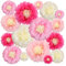Aunifun 16 Stück Papierblumen, Seidenpapier, Chrysanth-Blumen, DIY, Basteln, für Hochzeit, Kulissen, Kinderzimmer, Wanddekoration, mehrfarbig.