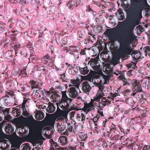 PMLAND Acryl Mini flache Murmeln, Kieselsteine, Perlen, 3500+ Stück, 6 mm im Durchmesser, für Vasenfüller, Bürstenhalter, Party-Tischstreuung, Hochzeit, Dekoration, Basteln - Rosa