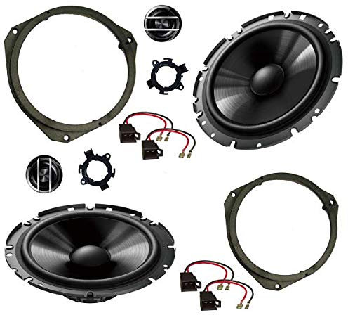 Sound Way - 2-Wege Pioneer Lautsprecher - Einbauset Speakers für FIAT Alfa Romeo Lancia Opel Ford Iveco Peugeot Citroen