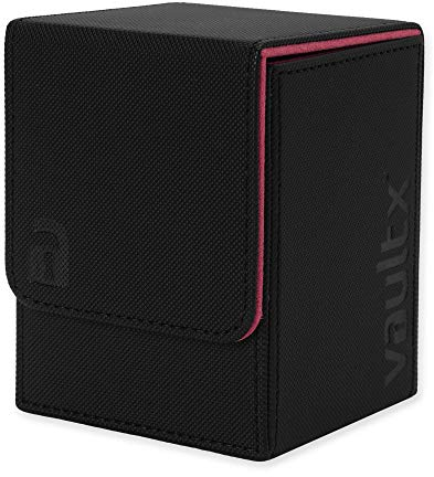 Vault X Module modulaire à chargement latéral Exo-Tec pour plus de 100 cartes TCG (Ouverture par le haut, Noir/Electrique Rose)