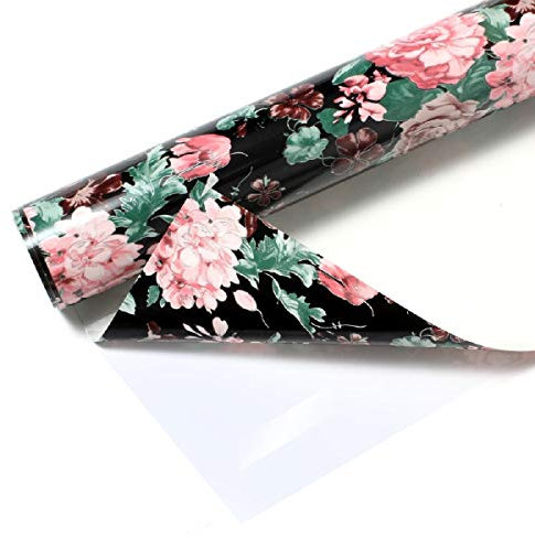Yalulu 25 x 100cm Vinylfolie Heat Transfer Blume Transferfolie Transferband Vinyl HTV Craft Sheets for DIY T-Shirt Textil Handwerk