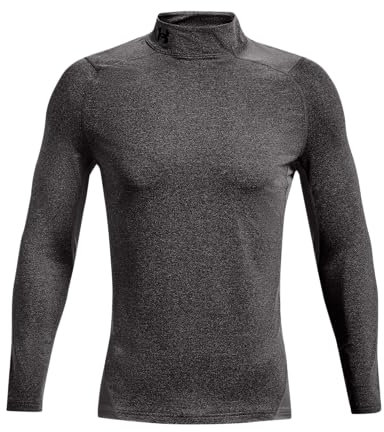 Under Armour Men's Warm Base Layer Top, Compression Shirt for Running, Skiing, Winter Cold Weather, Fitness, Charcoal Light Heather, XXL