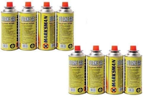 Portable Butane Gas Bottles/Canisters For Outdoor Camping Heater Cooker BBQ (8 Canisters)