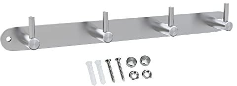 Intirilife Porte-Manteau en Acier Inoxydable Modell B - 4 Crochet - Porte-Manteau Mural avec Crochet Mural en 5 modèles différents