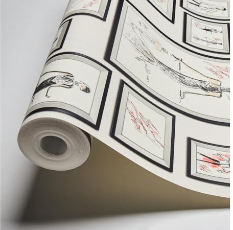 Architects Paper KARL LAGERFELD - Vliestapete Sketch - Luxustapete 10,05m x 0,53m - Designertapete Made in Germany - grau rot weiß 378463 37846-3