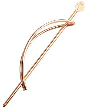 KingbeefLIU Hairpin Women Hollow out Geometrico Ellittico Foglia Updo Hairpin Barrette Accessorio per Capelli Rose d'oro