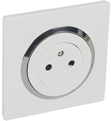 Legrand - Prise 2P+T Surface dooxie 16A avec plaque blanche/chrome et griffes - brochable