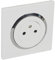 Legrand - Prise 2P+T Surface dooxie 16A avec plaque blanche/chrome et griffes - brochable