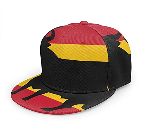 Oaieltj Unisex Baseball Cap Damen Herren Einstellbare Snapback Flat Bill Brim Baseball Cap Cool Hip Hop Hat, Flagge Spaniens mit Osbornes Stier, One size