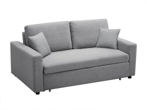 Vente-unique-Schlafsofa 3-Sitzer - Stoff - Hellgrau - INIZOR