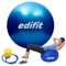 EDIFIT, Gymnastikball, 55, 65 und 75, Pezziball, Einschließlich Inflator, Pilates Ball, Sitzball, Pilates, Yoga Ball, Gymnastik (65cm, Blau)