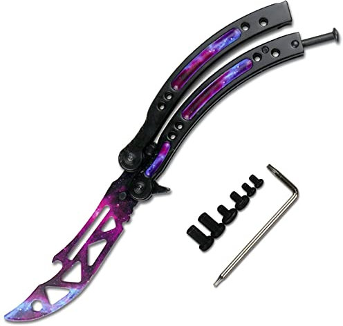 Bottle Opener Stainless Steel Beer Bottle Cap Openers, Butterfly Multi-Tool Gift for Friends and Family (Purple)