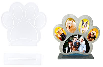 Xidmold Cadre photo en silicone pour cadre photo en forme de patte de chien - Moule en silicone époxy - Moule en résine époxy - Moule en résine époxy - Pour la décoration de la maison