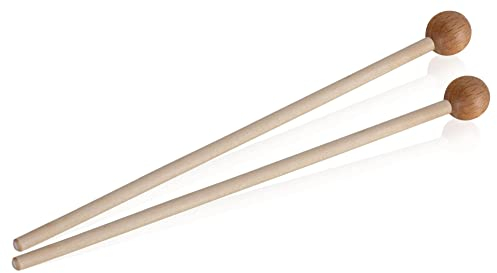Classic Cantabile MG2218W Glockenspielschlägel Paar - Runder Kopf aus Buche - Stiel aus Ahorn - Gesamtlänge: 22 cm - Kopfdurchmesser: 18 mm - Für viele Orff- und Percussioninstrumente geeignet