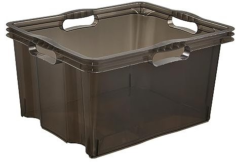 keeeper Multi-Box XL Aufbewahrungsbox mit integrierten Griffen, 24 l, 43 x 35 x 23 cm, Franz, Crystal Grey
