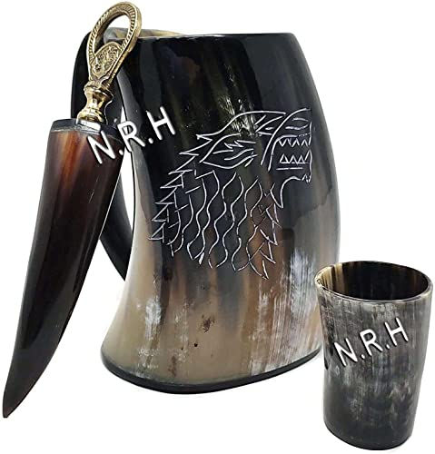 Viking Thor Design Tasse, Schnapsglas und Flaschenöffner Bundle | Vatertagsgeschenkideen - Trinken für Bier, Ale oder Mead