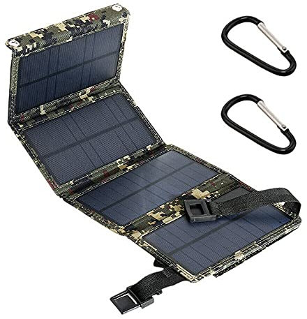 Panneau Solaire Pliable, kit de Chargeur Solaire extérieur Portable 80 W avec Ports USB Sortie DC 5 V pour Smartphone, Tablette, Appareil Photo, Ventilateur, lumière, Banque d'alim