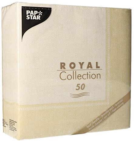 50 Servietten ROYAL Collection 1/4-Falz 40 cm x 40 cm champagner Linum