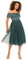 Maya Deluxe Women's Ladies Bardot Dresses Midi High Empire Waist Sequins Embellished Formal Evening for Wedding Guest Bridesmaid, Emerald Green, 14