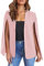 YMING Femmes Élégant Patchwork Costume Léger Slim Costume Couleur Unie Lâche Costume Poudre Rose M