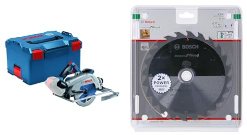 Bosch Professional BITURBO GKS 18V-68 GC - Sierra circular a batería (Ø 190 mm, conectable, sin batería, en L-BOXX) + Disco Standard for Wood, Madera, 24 Dientes, Accesorio, 190 x 30 x 1.6 mm
