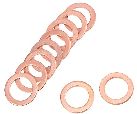 A ABSOPRO Cobre Arandela M8 x 12mm x 1mm Plano Sellado Junta Anillo (Juego de 20)