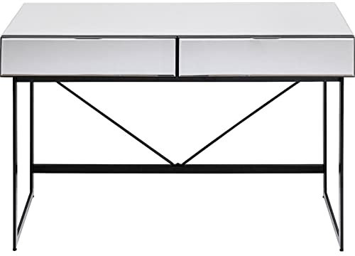 Kare Design Schreibtisch Soran, Schwarz, Moderner Stil, Elegant, Geräumig, Soft-Close, Arbeitsplatz, Homeoffice, Arbeitszimmer, Stahl, 77x120x50 cm (H/B/T)