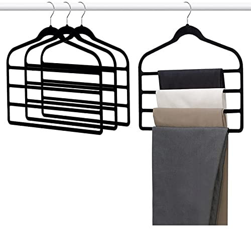 Felenny Lot de 4 cintres antidérapants en velours pour pantalons, écharpes, ceintures, cravates, serviettes