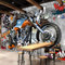 Papier Peint Panoramique Graffiti De Moto Vintage Papier Peint 3D Intissé Decoration Murale Chambre Salon
