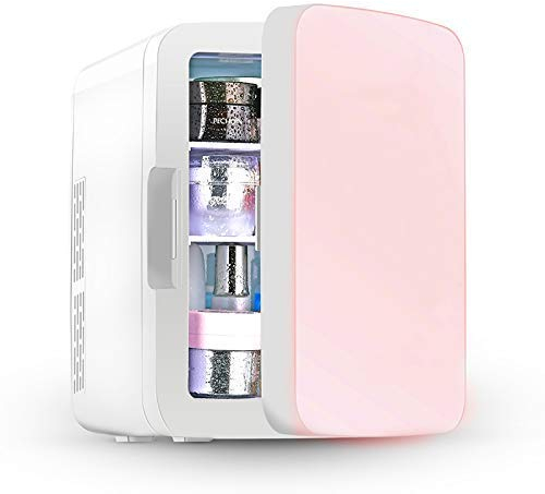 NMNMNM 10 Liter Compact Portable Cooler Warmer Mini Fridge for Bedroom, Office, Dorm, Car-Great for Skincare&Cosmetics (Pink)
