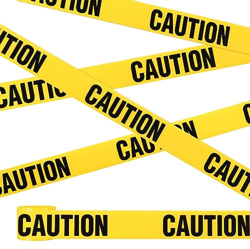 LIHAO 30M Warnband Absperrband Gelb Warnbänder Caution Tape Halloweeen Warband Deko Markierungsband Zombie Party Sicherheitsband für Halloween Hochzeit Arbeitsplatz Gefahrenzone