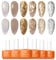 Tonitu G Gel Nail Polish Set 6 Colors Gel Polish Kit, Iridescent White,Nude Shimmer,Multi-Color Gold Silver Glitter Nail Art Design Soak Off LED at Manicure DIY Home Salon Gifts for Women Girls