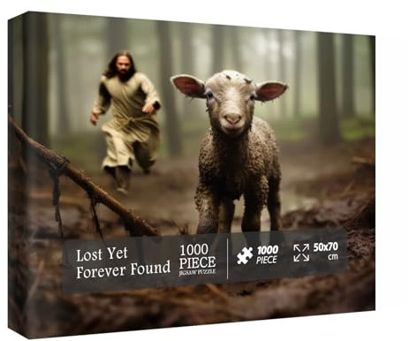 Christliche Puzzles für Erwachsene, 1000 Teile, Jesus, religiöse Puzzles, Lampe, Schaf-Puzzles für Wohnzimmer, Wandmalerei