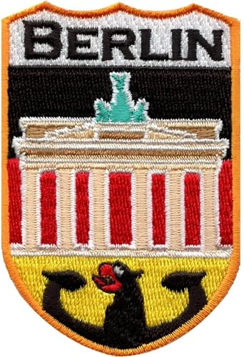 Berlin Deutschland Schild Patch (7,6 cm) bestickt zum Aufbügeln oder Aufnähen Abzeichen Reise Europa Souvenir Emblem für Rucksäcke, Hüte, Taschen, Handwerk DIY Geschenk Patches
